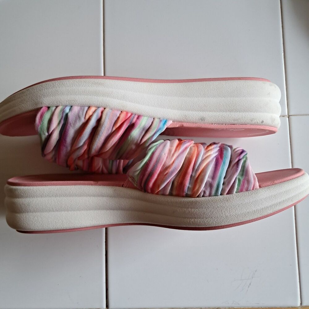 Clarks Cloudsteppers Drift Petal Heel Slide Sandals Multicolor Pink Women’s 10M - Picture 2 of 5